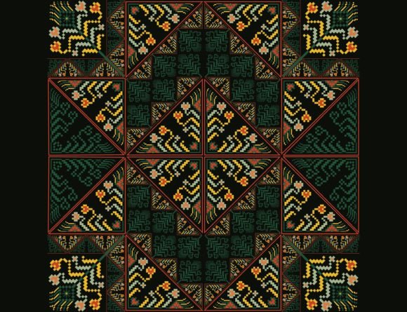 Embroidery Floral Patchwork Pattern