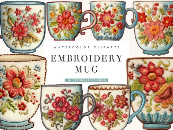 Embroidery Mug Clipart Bundle Review