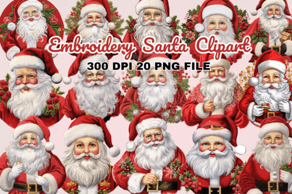Embroidery Santa Clipart Bundle Review