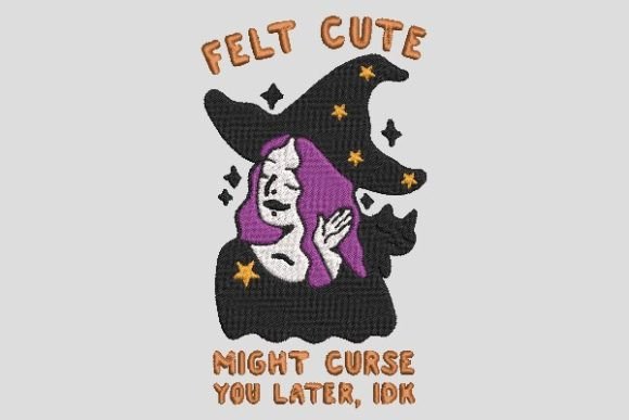Felt Cute Halloween Witch Girl Embroidery Review