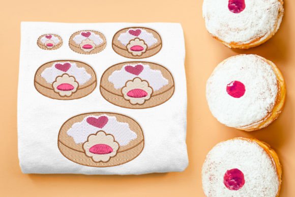 Hanukkah Jelly Donut Mini Embroidery