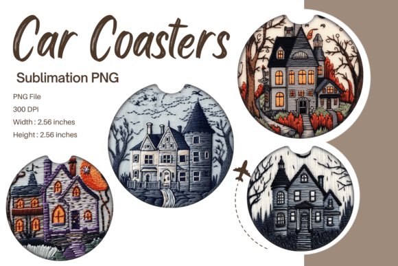 Haunted House Embroidery Car Coaster Review