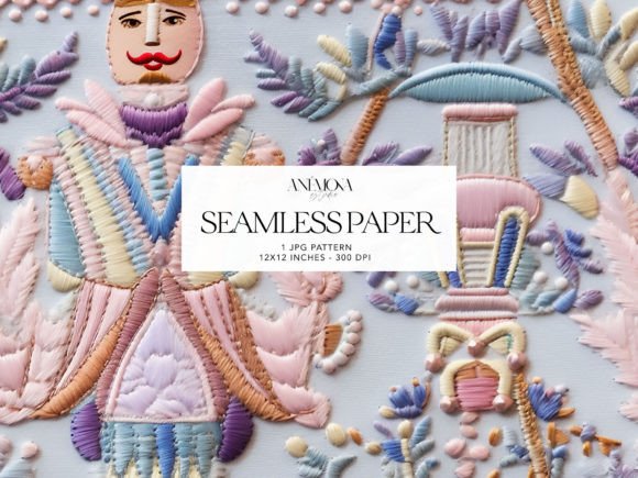 Pastel Nutcracker Embroidery Backgrounds
