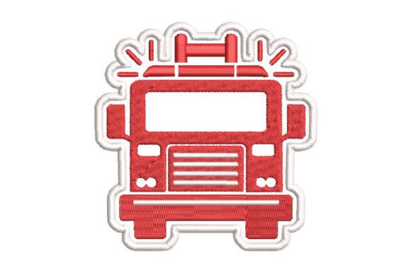 Red Fire Truck Embroidery Designs