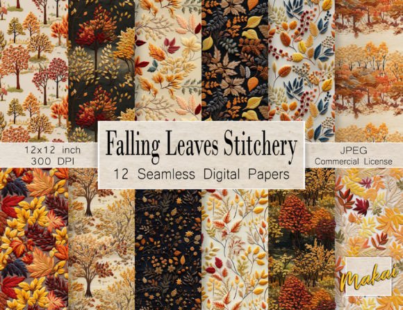 Review: Embroidery Falling Leaves Seamless